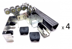 КОРН КУ-Эко-6-компл-4 Комплектующие для откатных ворот весом до 400 кг или шириной до 4 м (4 набора-комплекта фурнитуры) 