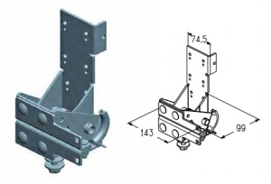 ALUTECH RBI-40.110R - 401232700 Кронштейн роликовый нижний для подъёмных секционных ворот