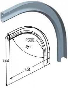 ALUTECH RE801SL - 402210000 Элемент радиусный левый RE801SL для подъёмных секционных ворот