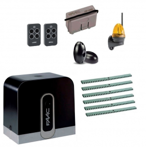 FAAC C720KIT FULL6-К Автоматика для откатных ворот C720KIT FULL6-К, комплект: привод, радиоприемник, 2 пульта, фотоэлементы, лампа, 6 реек