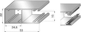 ALUTECH GR53x22IE - 307009203 Шина направляющая GR53x22IE - 307009203 для роллет (рольставен)