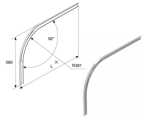 DOORHAN SPV1133 Изгиб горизонтальной направляющей R381 H580 L=4200 для подъёмных секционных ворот