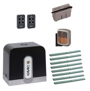 FAAC С721KIT-LA8 Автоматика для откатных ворот C721KIT-LA8, комплект: привод, радиоприемник, 2 пульта, лампа, 8 реек