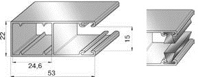 ALUTECH GR53x22BE - 307008104 Шина направляющая GR53x22BE - 307008104 для роллет (рольставен)