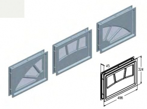 ALUTECH W042-WH - 401981200 Комплект вставок светопрозрачных декоративных Sunburst 3 W042-WH для подъёмных секционных ворот