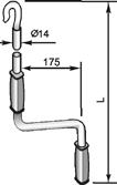 ALUTECH KP/2000 - 1141302 Вороток KP/2000 - 1141302 для роллет (рольставен)