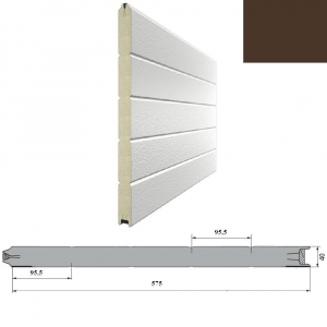 DOORHAN 3S00/S00-8014/9003 Панель 575мм Нстукко/Нстукко корич(RAL8014)/бел(RAL9003) для подъёмных секционных ворот