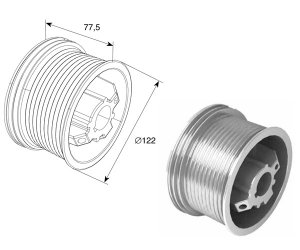 DOORHAN DH11011 Барабан М 102, Н 3250  для стандартного подъема для подъёмных секционных ворот