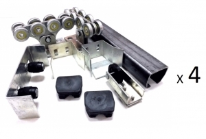 КОРН КУ-Эко-5-компл-4 Комплектующие для откатных (сдвижных) ворот весом до 400 кг или шириной до 3,5 м (4 набора-комплекта фурнитуры)