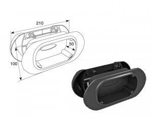 DOORHAN DH25132LG Универсальная ручка и ступенька из ПВХ с логотипом для подъёмных секционных ворот