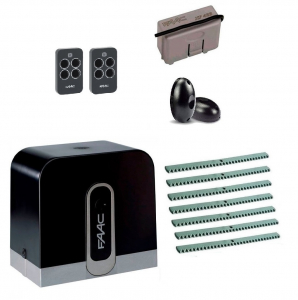 FAAC C720KIT-FK7 Автоматика для откатных ворот C720KIT-FK7, комплект: привод, радиоприемник, 2 пульта, фотоэлементы, 7 реек