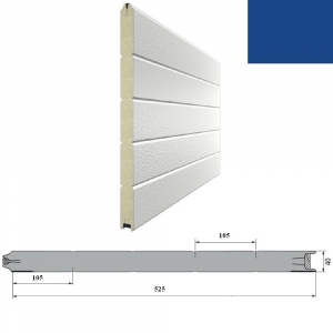 DOORHAN 15S00/S00-5005/9003 Панель 525мм Нстукко/Нстукко синяя(RAL5005)/бел(RAL9003) для подъёмных секционных ворот