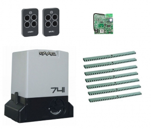 FAAC 741KIT-KR7 Автоматика для откатных ворот 741KIT-KR7, комплект: привод, радиоприемник, 2 пульта, 7 реек