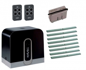 FAAC C720KIT-KR8 Автоматика для откатных ворот C720KIT-KR8, комплект: привод, радиоприемник, 2 пульта, 8 реек
