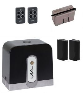 FAAC C721KIT-FA Автоматика для откатных ворот C721KIT-FA, комплект: привод, радиоприемник, 2 пульта, фотоэлементы