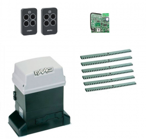 FAAC 746KIT-KR6 Автоматика для откатных ворот 746KIT-KR6, комплект: привод, радиоприемник, 2 пульта, 6 реек