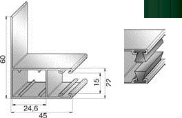 ALUTECH GR45x60BE - 307005215 Шина направляющая GR45x60BE - 307005215 для роллет (рольставен)