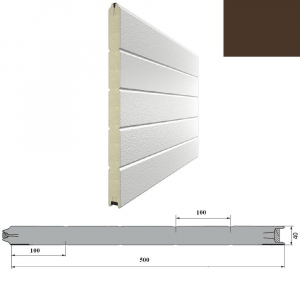 DOORHAN 5S00/S00-8014/9003 Панель 500мм Нстук/Нстук корич(RAL8014)/бел(RAL9003) для подъёмных секционных ворот