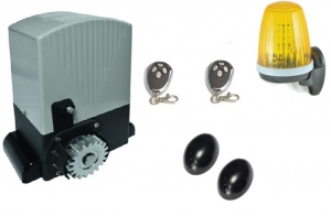 AN-MOTORS ASL1000KIT2 Автоматика для откатных ворот ASL1000KIT2, комплект: привод, 2 пульта, лампа, фотоэлементы