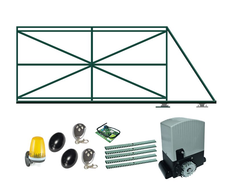 КОРН 70УН0-Т60КТ + ASL500KIT FULL Откатные ворота КОРН серии ЭКО с электроприводом AN-MOTORS ASL500KIT FULL