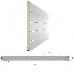 DOORHAN 2S00/S00-9003/9003 Панель 475мм Нстукко/Нстукко Белый(RAL9003)/Белый(RAL9003) для подъёмных секционных ворот