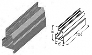 ALUTECH PRD45 - 401130617 Профиль воротный для подъёмных секционных ворот