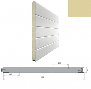 DOORHAN 5S00/S00-1014/9003 Панель 500мм Нстук/Нстук беж(RAL1014)/бел(RAL9003) для подъёмных секционных ворот