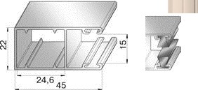 ALUTECH GR45x22BE - 307002204 Шина направляющая GR45x22BE - 307002204 для роллет (рольставен)