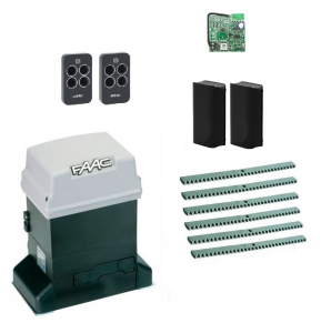 FAAC 746KIT-FA6 Автоматика для откатных ворот 746KIT-FA6, комплект: привод, радиоприемник, 2 пульта, фотоэлементы, 6 реек
