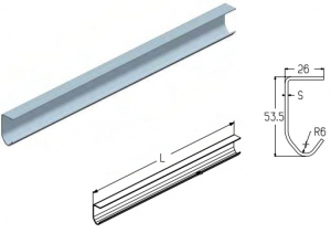 ALUTECH PRG04S-2970 - 402421200 Профиль направляющий PRG04S-2970 для подъёмных секционных ворот