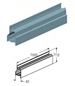 ALUTECH PRD124L - 404030500 Обрамление низа калитки PRD124L A00-D6 для подъёмных секционных ворот