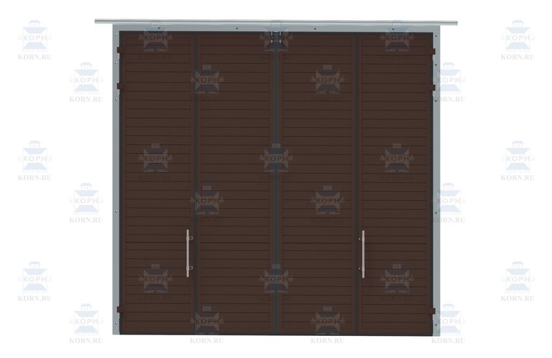 КОРН ВС-КР-СВУ-2-2-60 Складчатые ворота КОРН ангарные с зашивкой сэндвич-панелями толщиной 60 мм, тип 2+2, серия ВРС