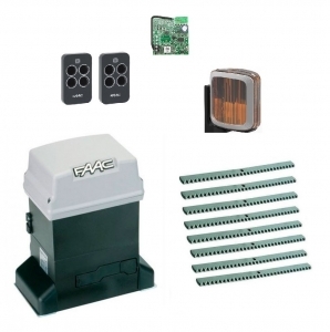 FAAC 746KIT-LA8 Автоматика для откатных ворот 746KIT-LA8, комплект: привод, радиоприемник, 2 пульта, лампа, 8 реек