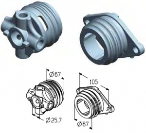 ALUTECH SF-67 - 403120100 Наконечники пружинные 67 мм SF-67 для подъёмных секционных ворот