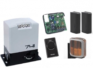 FAAC 740KIT-K2 Автоматика для откатных ворот 740KIT-K2, комплект: привод, фотоэлементы, лампа, пульт, радиоприемник