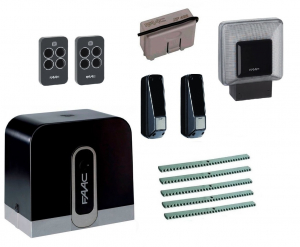 FAAC C720KIT FULL5 Автоматика для откатных ворот C720KIT FULL5, комплект: привод, радиоприемник, 2 пульта, фотоэлементы, лампа, 5 реек