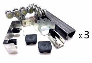 КОРН КУ-Эко-7-компл-3 Комплектующие для откатных (сдвижных) ворот весом до 400 кг или шириной до 4,5 м (3 набора-комплекта фурнитуры) 