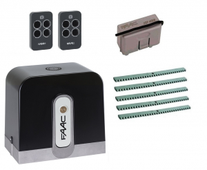 FAAC C721KIT-KR5 Автоматика для откатных ворот C721KIT-KR5, комплект: привод, радиоприемник, 2 пульта, 5 реек