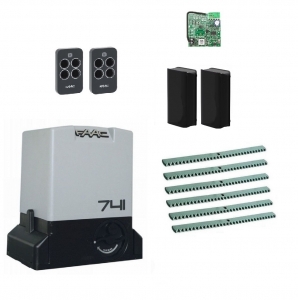 FAAC 741KIT-FA6 Автоматика для откатных ворот 741KIT-FA6, комплект: привод, радиоприемник, 2 пульта, фотоэлементы, 6 реек