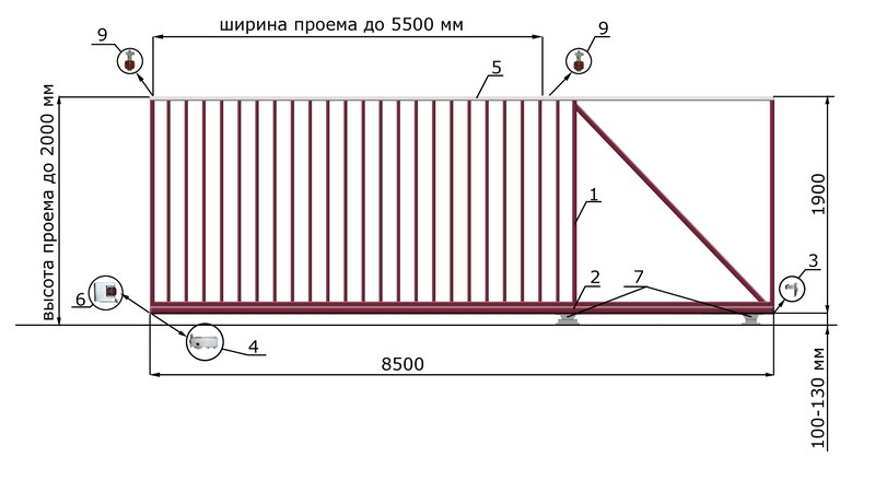 КОРН Н1-60КП Откатные ворота КОРН КЛАССИК, толщина 60 мм