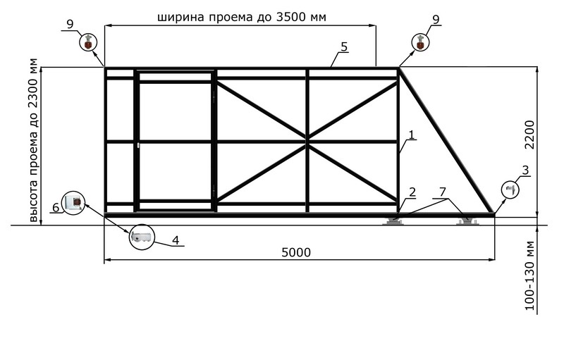 КОРН Н0-Т60КТ Откатные ворота КОРН ЭКО, толщина 60 мм