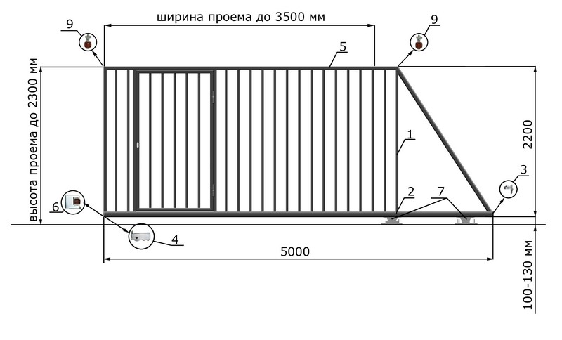 КОРН Н0-Т60КТ Откатные ворота КОРН ЭКО, толщина 60 мм