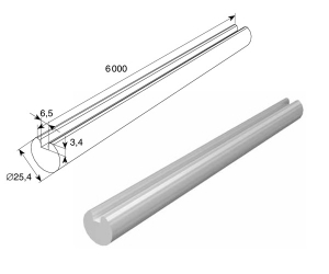 DOORHAN 25516/M Вал полнотелый с пазом под шпонку ОЦ 1&amp;amp;amp;amp;amp;amp;quot; для подъёмных секционных ворот
