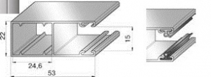 ALUTECH GR53x22IE - 307009108 Шина направляющая GR53x22IE - 307009108 для роллет (рольставен)