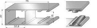 ALUTECH GR75x27IE - 307027203 Шина направляющая GR75x27IE - 307027203 для роллет (рольставен)