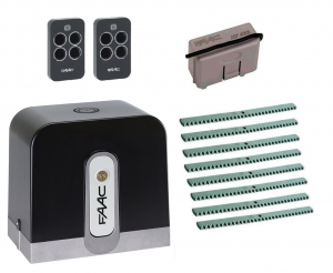 FAAC C721KIT-KR8 Автоматика для откатных ворот C721KIT-KR8, комплект: привод, радиоприемник, 2 пульта, 8 реек