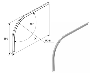 DOORHAN SPV1131 Изгиб горизонтальной направляющей R381 H580 L=3000 для подъёмных секционных ворот