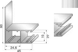 ALUTECH GR45x60IE - 307006201 Шина направляющая GR45x60IE - 307006201 для роллет (рольставен)