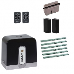 FAAC C721KIT-FA6 Автоматика для откатных ворот C721KIT-FA6, комплект: привод, радиоприемник, 2 пульта, фотоэлементы, 6 реек