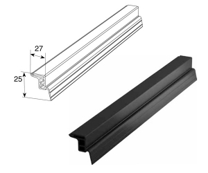 DOORHAN CR-24710 Уплотнитель резиновый боковой однолепестковый увеличенный  для подъёмных секционных ворот